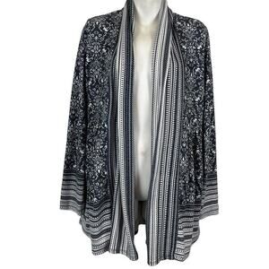 One September Anthropologie Womens Stretch Knit Navy Open Cardigan Sweater sz S